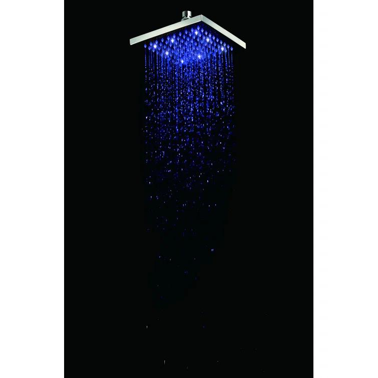 Alfi Brand Rain Fixed Shower Head 1.8 GPM GPM with Temperature-based LED LED8S-BN