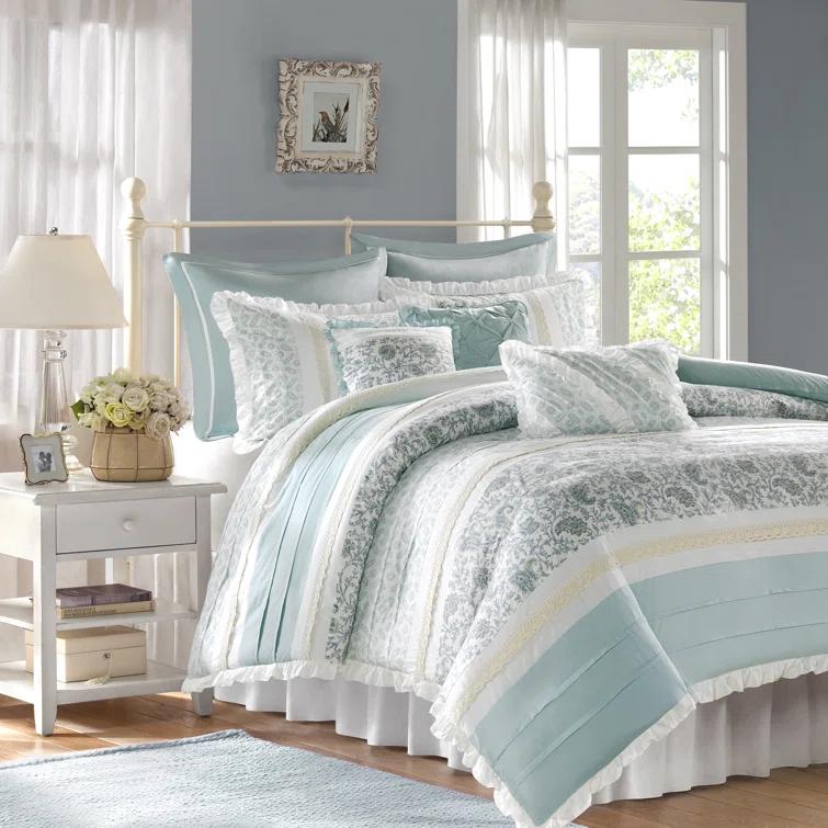 Dawn 9 Piece 100% Cotton Duvet Cover Set