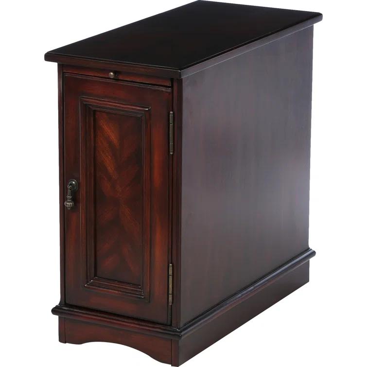 Plantation Cherry Wood Rectangular Side Table with Storage