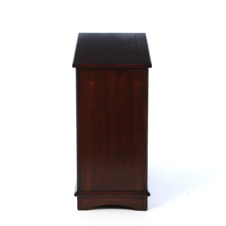 Plantation Cherry Wood Rectangular Side Table with Storage