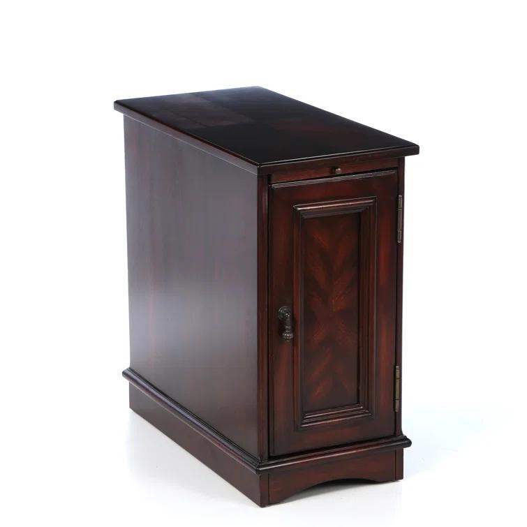 Plantation Cherry Wood Rectangular Side Table with Storage