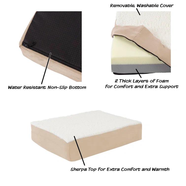 PETMAKER Orthopedic Dog Bed - Memory Foam Crate Mat with Machine Washable Cover