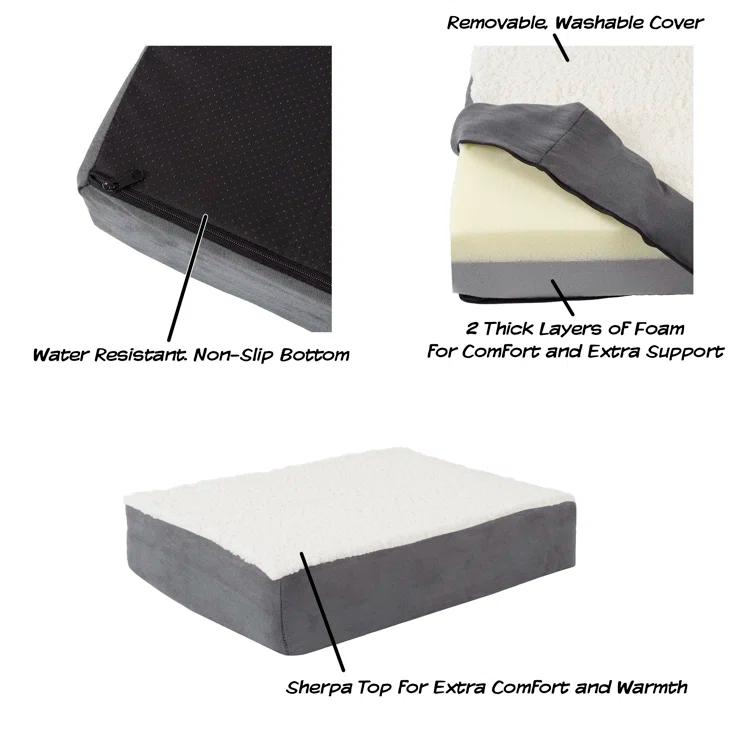 PETMAKER Orthopedic Dog Bed - Memory Foam Crate Mat with Machine Washable Cover