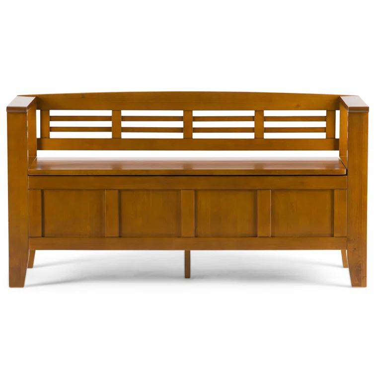 Simpli Home Adams Solid Wood Entryway Lift Top Storage Bench