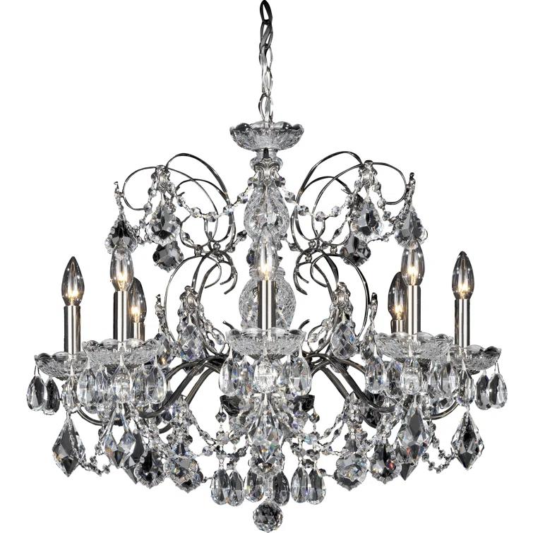 Century 8 - Light Glass Tiered Chandelier