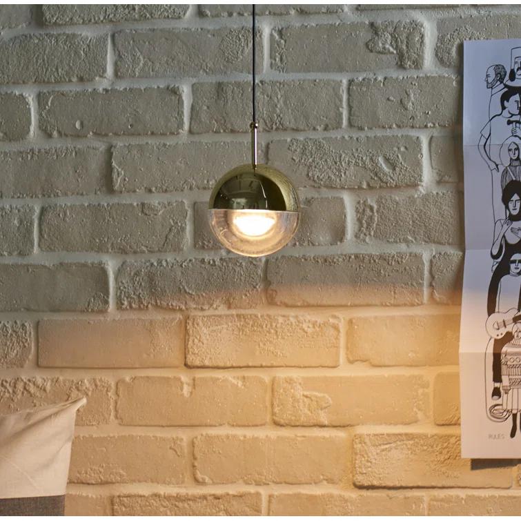 Brass and Glass Mini Globe LED Pendant Light