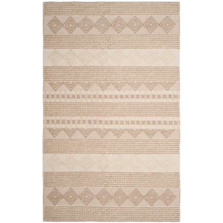 Winchester Geometric Hand-Woven Flatweave Wool/Cotton Beige/Ivory Area Rug