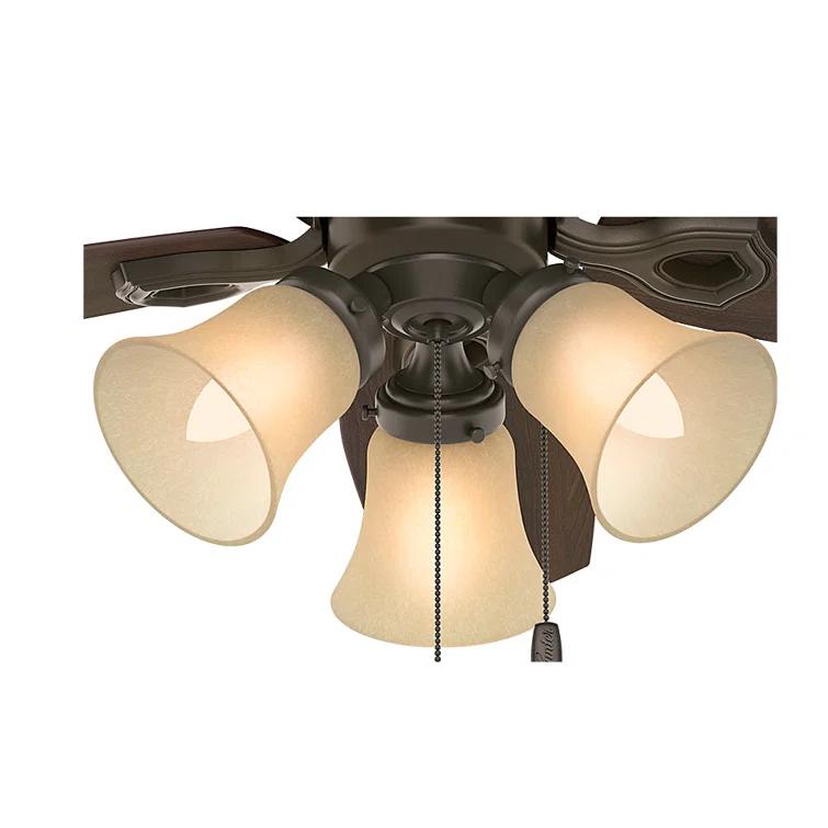 Hunter Fan 42" Builder Low Profile 5 - Blade Flush Mount Ceiling Fan with Pull Chain and Light Kit Included
