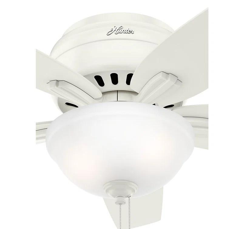 Newsome 42" 5 - Blade Traditional Flush Mount Indoor Ceiling Fan with Lights and Pull Chains
