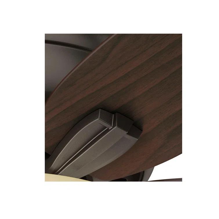 Hunter Fan Newsome 42" 5 - Blade Traditional Flush Mount Indoor Ceiling Fan with Lights and Pull Chains