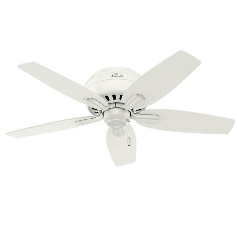 Newsome 42" 5 - Blade Traditional Flush Mount Indoor Ceiling Fan with Lights and Pull Chains