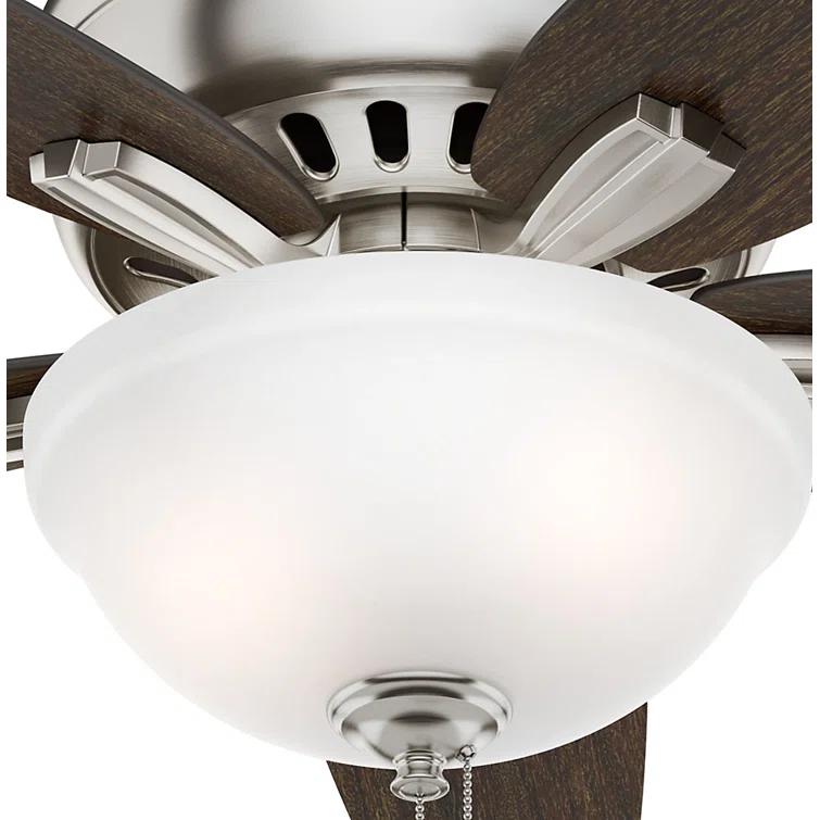 Newsome 42" 5 - Blade Traditional Flush Mount Indoor Ceiling Fan with Lights and Pull Chains