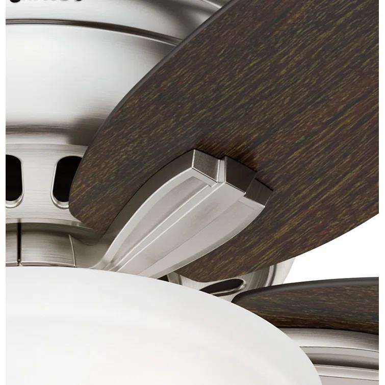 Newsome 42" 5 - Blade Traditional Flush Mount Indoor Ceiling Fan with Lights and Pull Chains