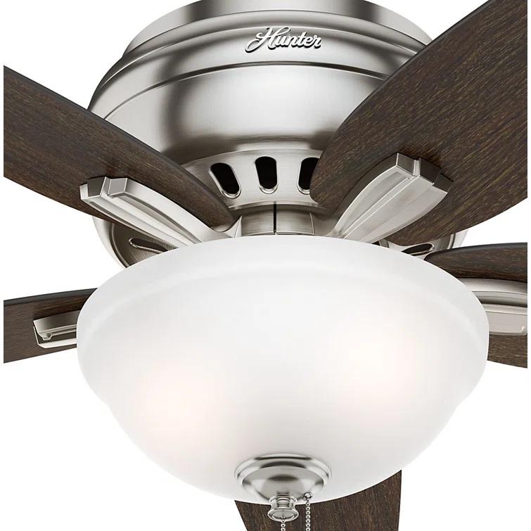 Newsome 42" 5 - Blade Traditional Flush Mount Indoor Ceiling Fan with Lights and Pull Chains