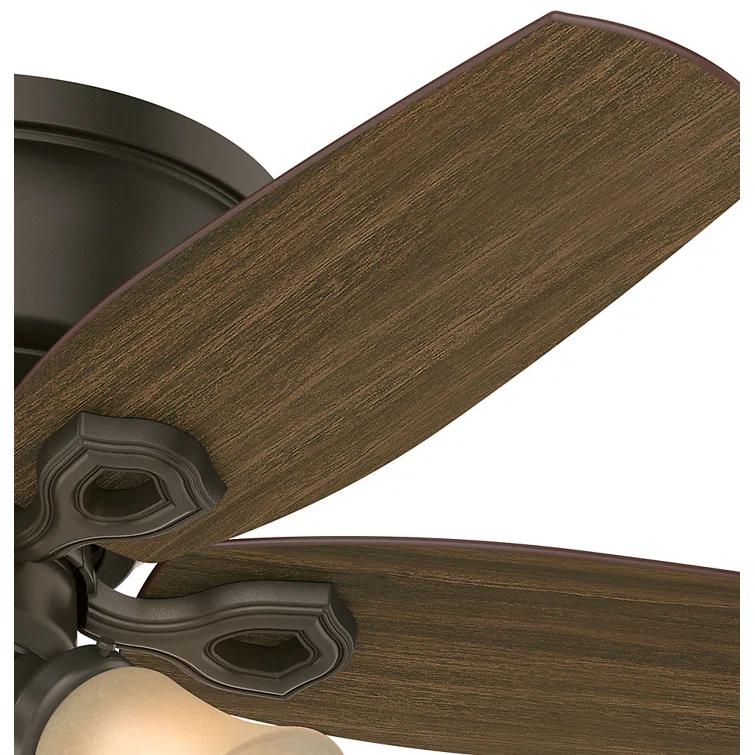 Hunter Fan 42" Builder Low Profile 5 - Blade Flush Mount Ceiling Fan with Pull Chain and Light Kit Included