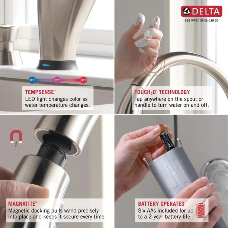 Mateo Pull Down Touch Single Handle Kitchen Faucet with MagnaTite® Docking and Touch2O® Technology
