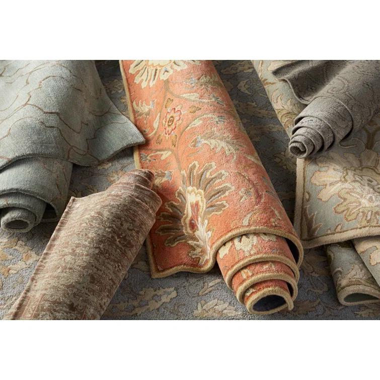 Aaron Hand Tufted Wool Terracotta/Orange/Dusty Sage Rug