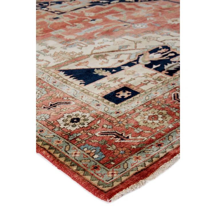 Fine Serapi Oriental Hand-Knotted Wool Rust/Ivory Area Rug