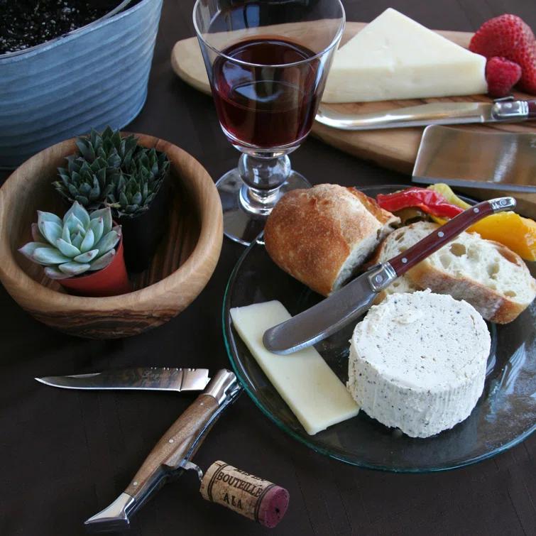 French Home French Home Laguiole Connoisseur Olive Wood Pocket Knife with Cork Screw