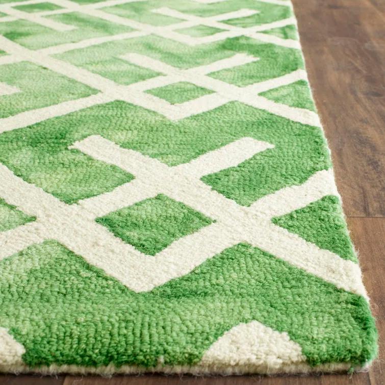 Bryauna Hand Tufted 80% Wool, 20% Cotton Geometric Rug