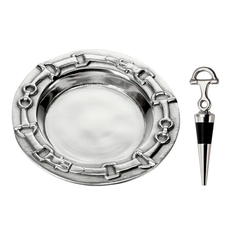 Arthur Court Designs Equestrian Aluminum Round 1 Piece Coaster