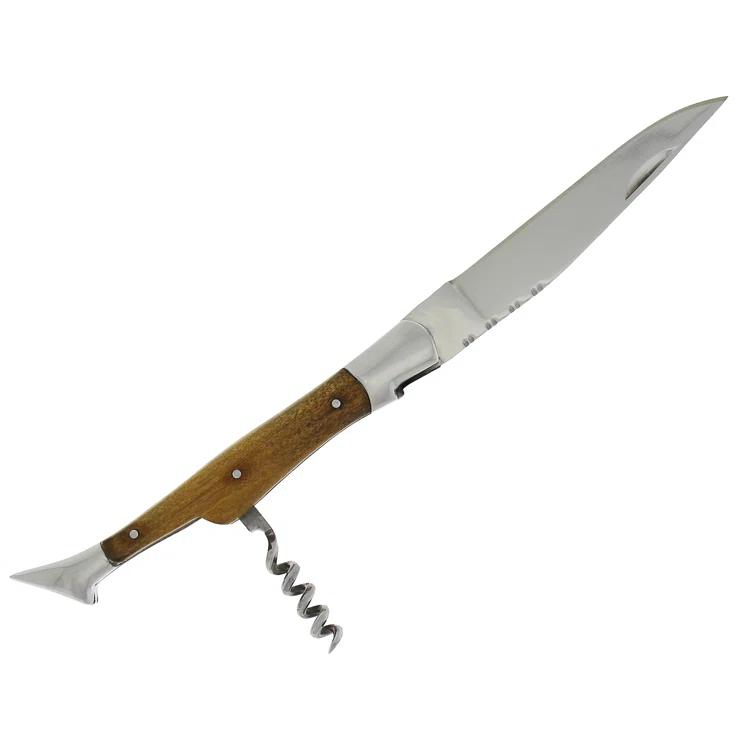 French Home French Home Laguiole Connoisseur Olive Wood Pocket Knife with Cork Screw