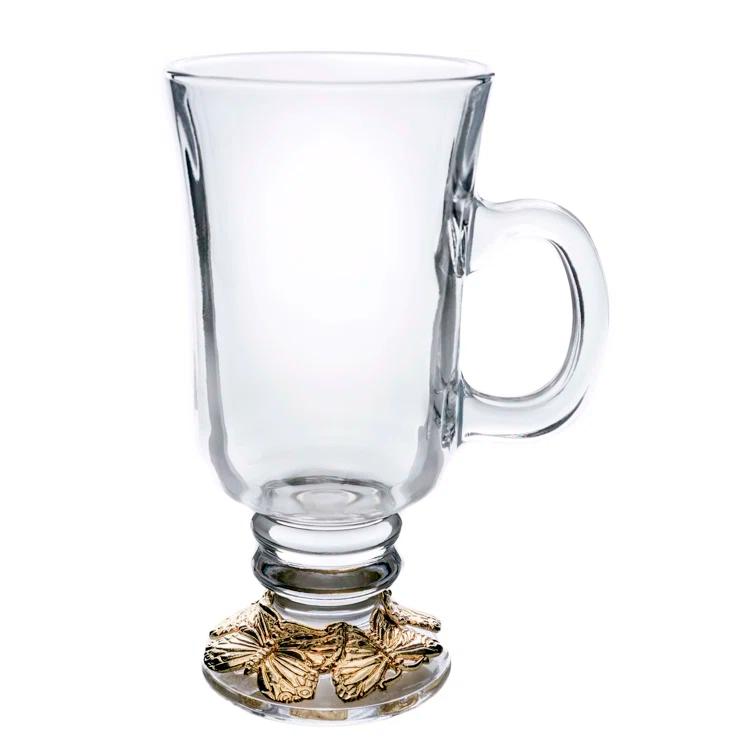 Arthur Court Designs Butterfly Plated Glass Irish Coffee Mug