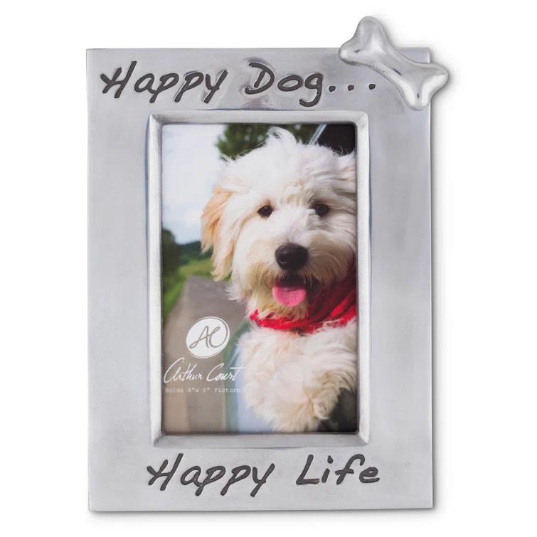 Arthur Court Designs Gray Metal Embossed Picture Frame