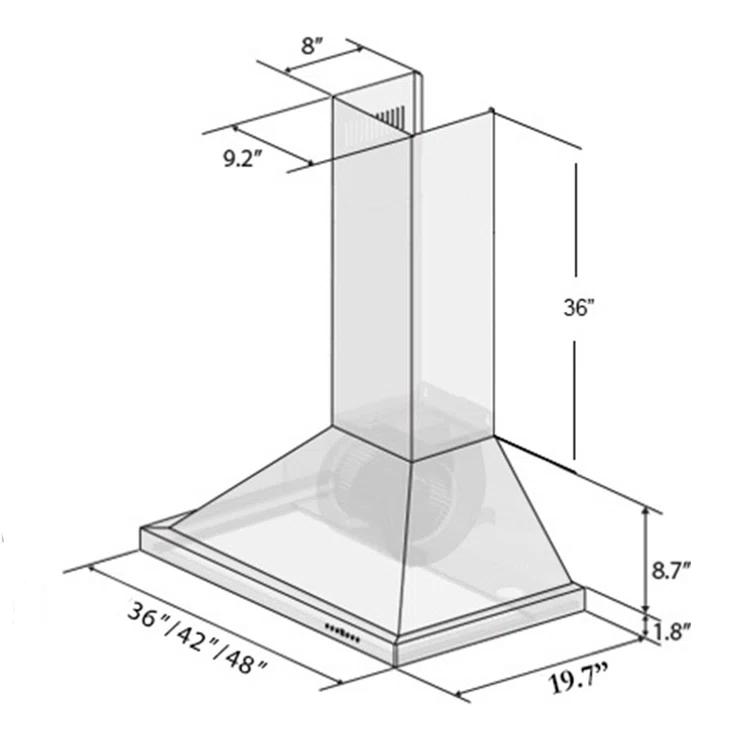 ZLINE 36 in. Convertible Vent Designer Series Wall Mount Range Hood (KB2-BCXXX-36)