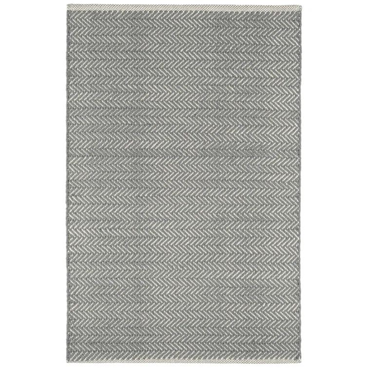 Herringbone Swedish Blue Handwoven Cotton Rug