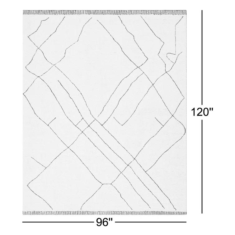 Isla Moroccan Handmade Tufted Wool Cream/Black Area Rug