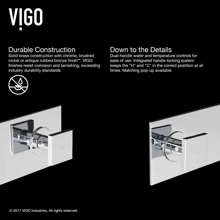 Titus 3" H Two Handle WaterSense Wall Mount Bathroom Faucet