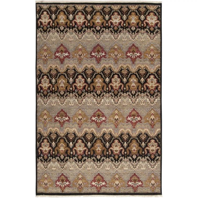 Bohemian Gray Floral Motif Hand-Knotted Wool Area Rug