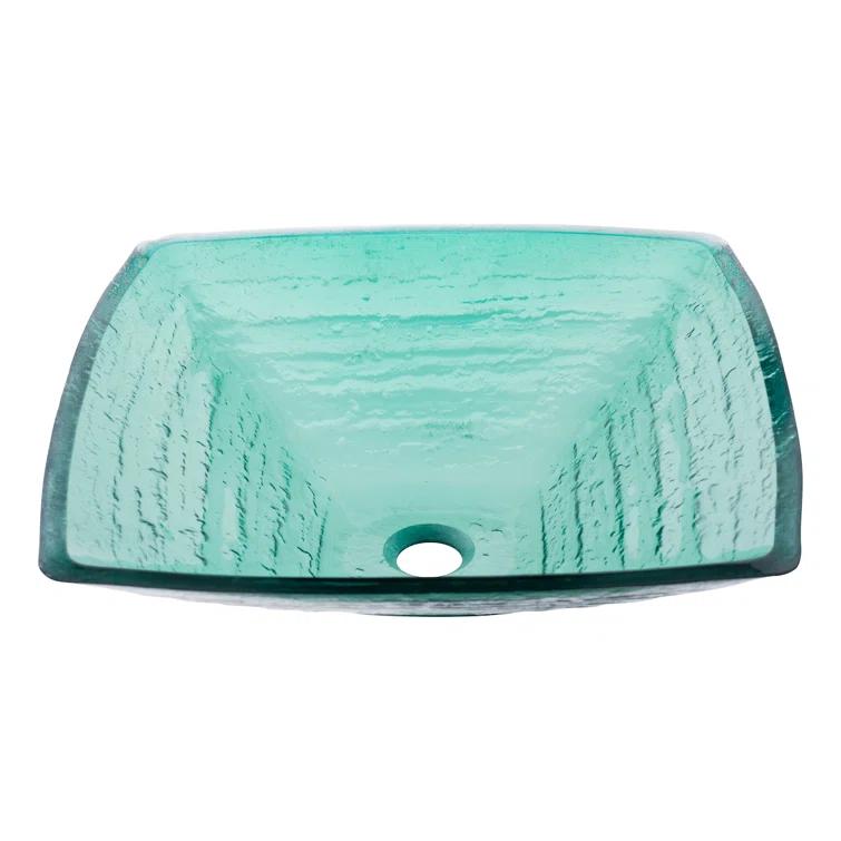 Novatto 18.25'' Glass Square Bathroom Sink
