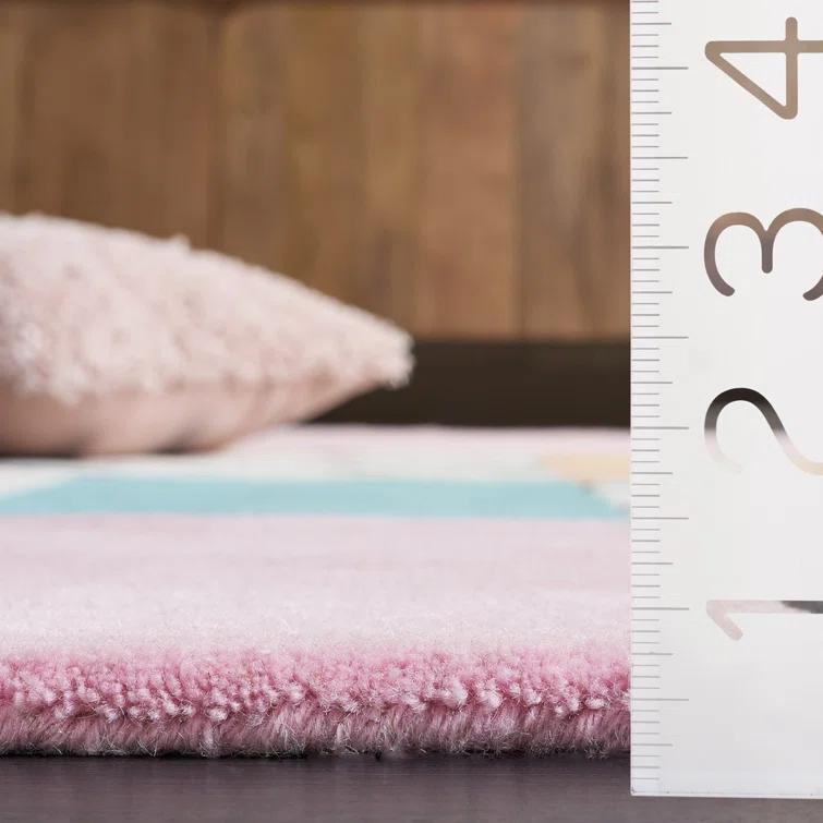 Tripoli Handmade Wool Ivory/Black/Pink Rug