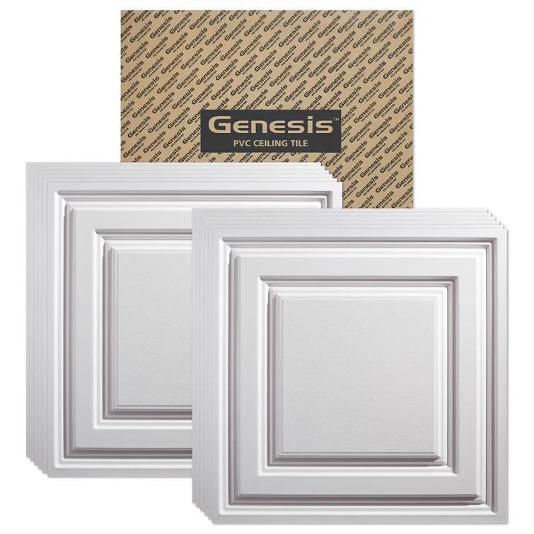 Waterproof Designer Series 24'' L x 24'' W Textured Vinyl Drop-In Ceiling Tile