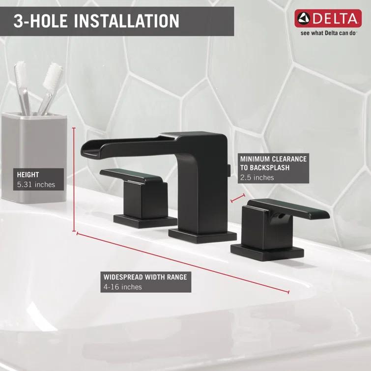 Ara Widespread Bathroom Faucet with Drain Assembly and DIAMOND Seal Technology