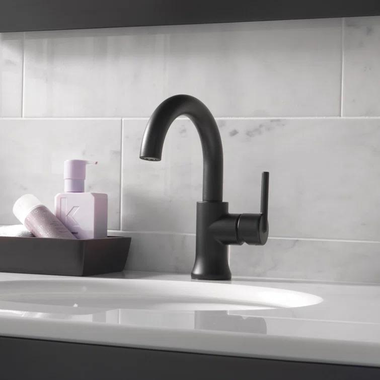 Trinsic Single Hole Bathroom Faucet with Drain Assembly, Single Handle Bathroom Sink Faucet