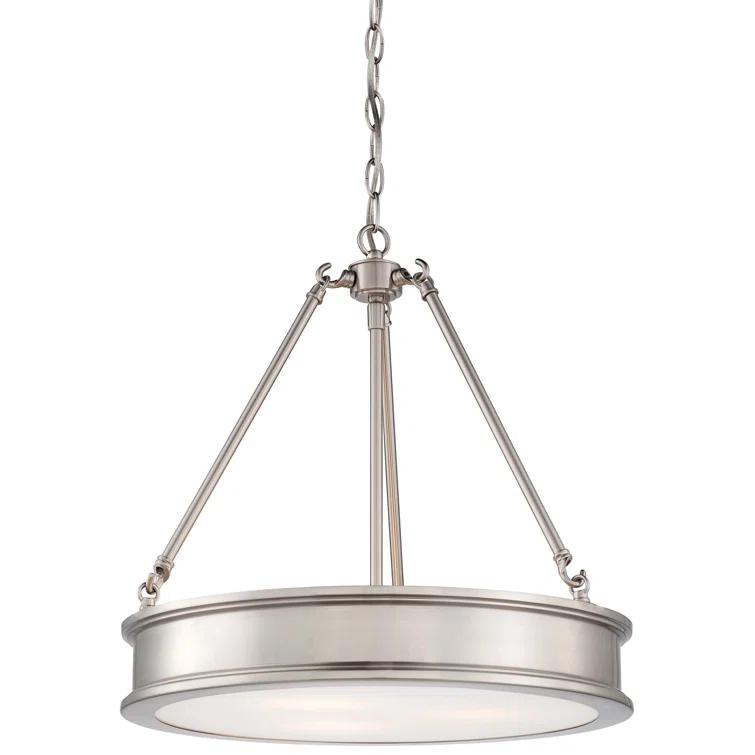 Pendant 3 Light In Transitional Style 18.5 Inches Tall By 19 Inches Wide-Brushed Nickel Finish    -Traditional Installation Minka Lavery 4173-84