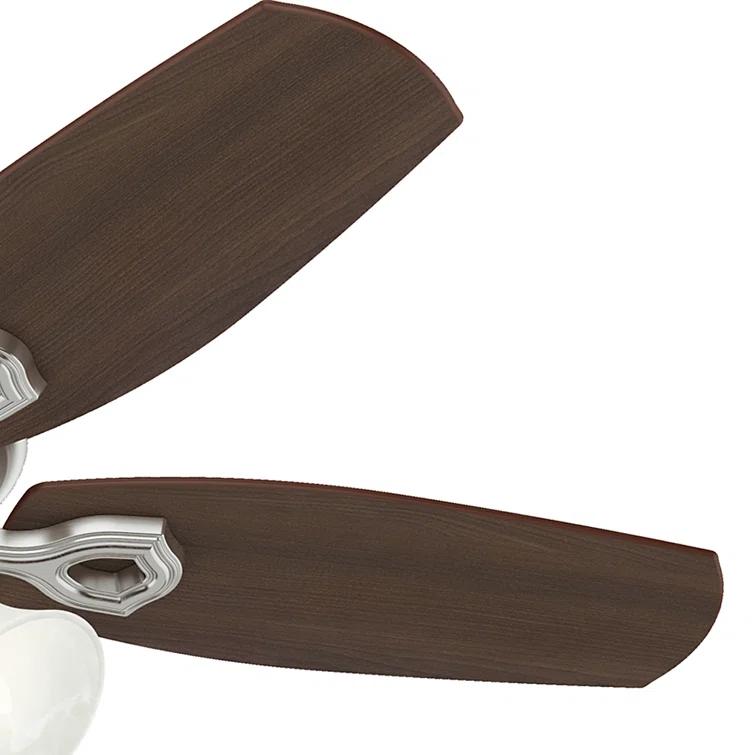 Hunter Fan 42" Builder 5 - Blade Standard Ceiling Fan with Pull Chain and Light Kit Included