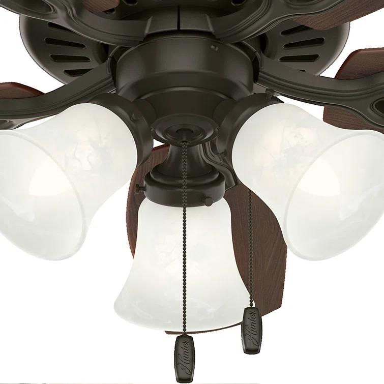 42" Builder 5 - Blade Standard Ceiling Fan with Pull Chain and Light Kit Included