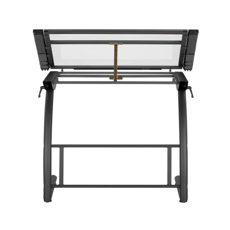 Inbox Zero Cournoyer Glass Drafting Table