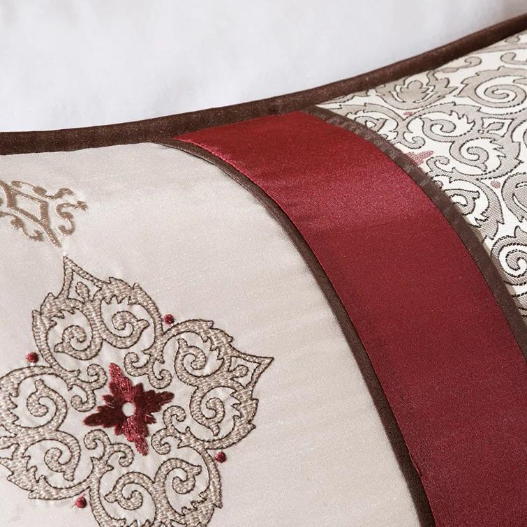 Donovan 7 Piece Jacquard Comforter Set with Throw Pillows