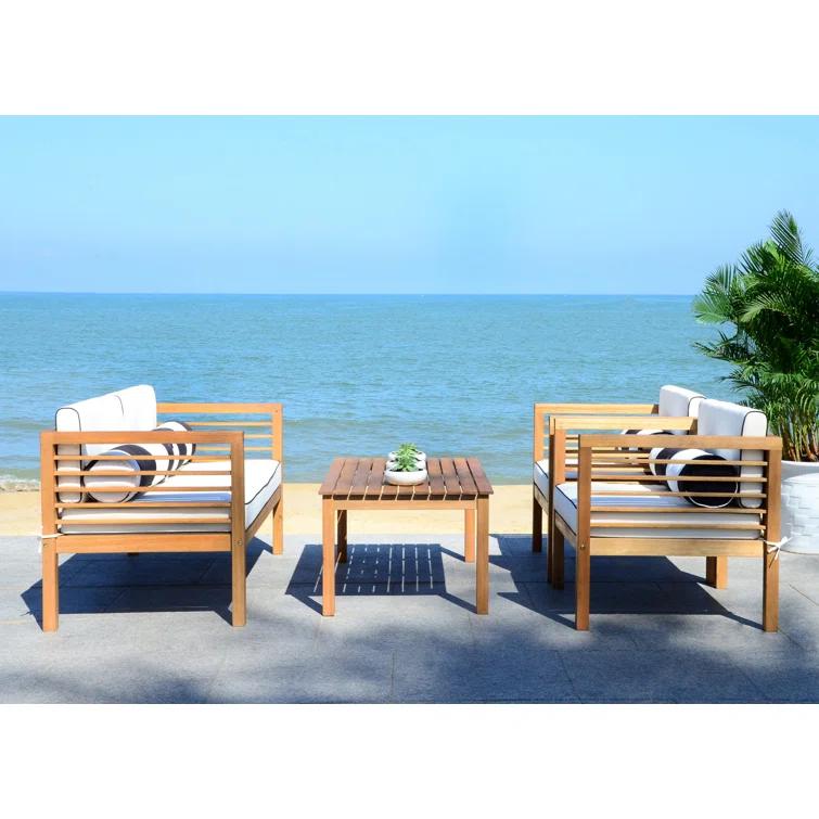 Wade Logan® Arlethe 5 Piece Rattan Sofa Seating Group with Cushions
