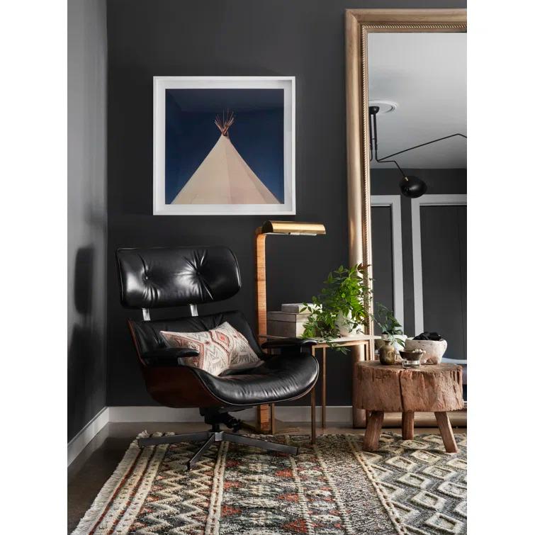 Hand-Knotted Indigo Wool-Cotton Blend Rectangular Rug