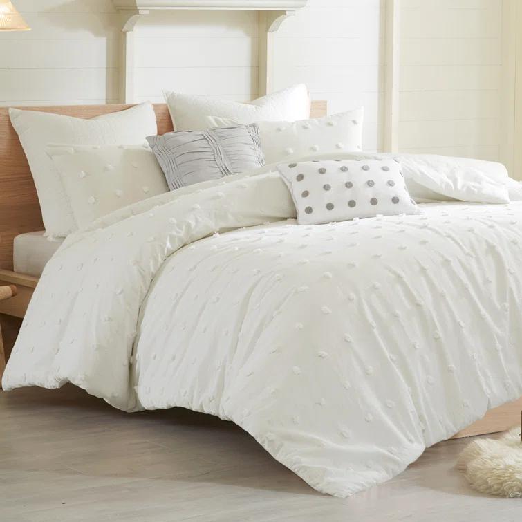 Intelligent Design Brooklyn Cotton Jacquard Comforter Set with Euro Shams and Throw Pillows