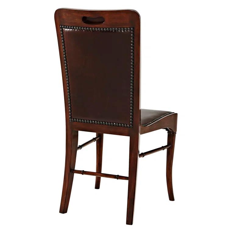Theodore Alexander Vanucci Eclectics 19.75'' H Genuine Leather Upholstered Side Chair (Set of 2)
