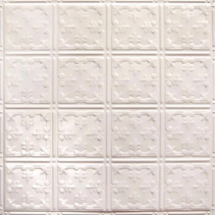 American Tin Ceilings Pattern #21 24 x 24 inch Metal Tin Tiles with Backsplash Kit (Set of 5)