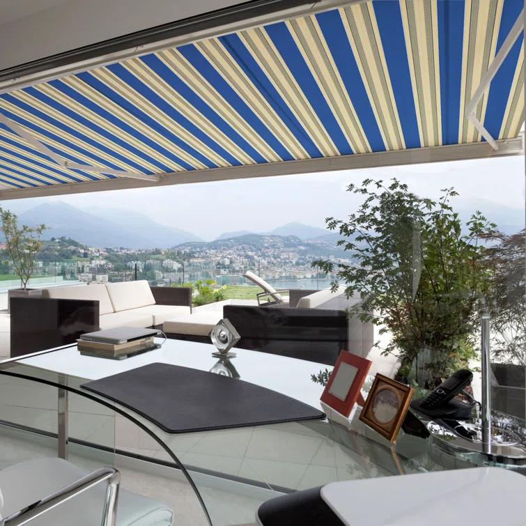 Advaning 10.5'' Fabric, Metal Cover Retractable Patio Awning