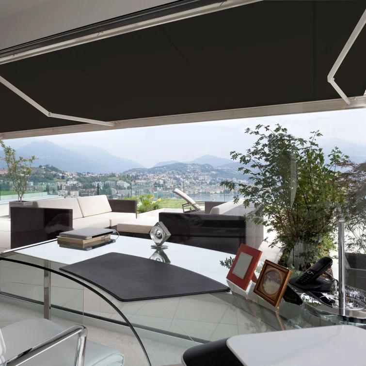 Advaning 10.5'' Fabric, Metal Cover Retractable Patio Awning